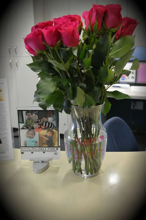 Bouquet of Mother's Day roses at Alexandria Children's Dentistry